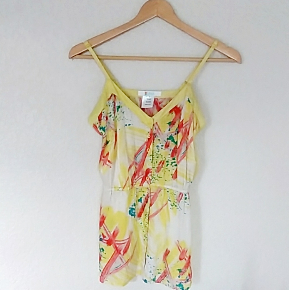 Matix button up silk/cotton blend tank top